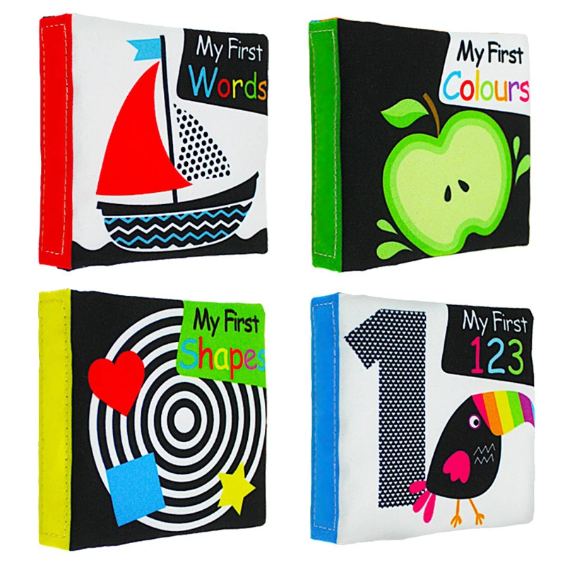 Livre De Stimulation Visuelle En Tissu Couleur Noir Et Blanc Pour Bebe Jouet Educatif Pour Enfant Aliexpress