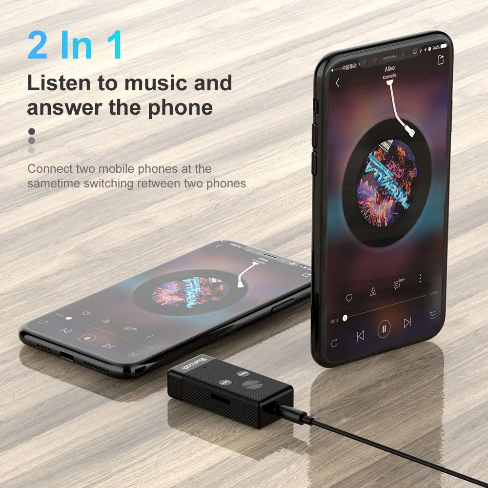 2 in 1 Wireless Bluetooth 5 0 Receiver Transmitter Adapter 3 5mm Jack For Car Music Audio Aux A2dp Headphone Reciever Handsfree