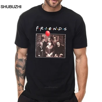 

LettBao Men's Oversized T Shirt Halloween Pennywise Horror Friends T-shirt Print Funny T Shirts Hip Hop Streetwear White T Shirt
