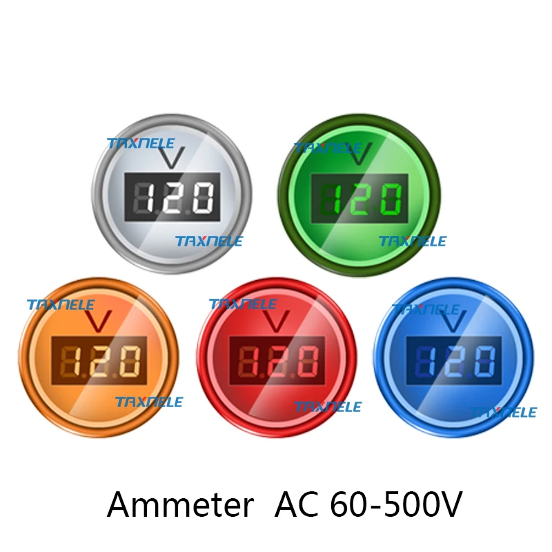 Small displayVoltage 22 мм цифровой дисплей круглый квадратный двойной вольтметр амперметр ампер Ток Напряжение Герц частотомер Светодиодный светильник сигнала lndicator - Цвет: Small displayVoltage