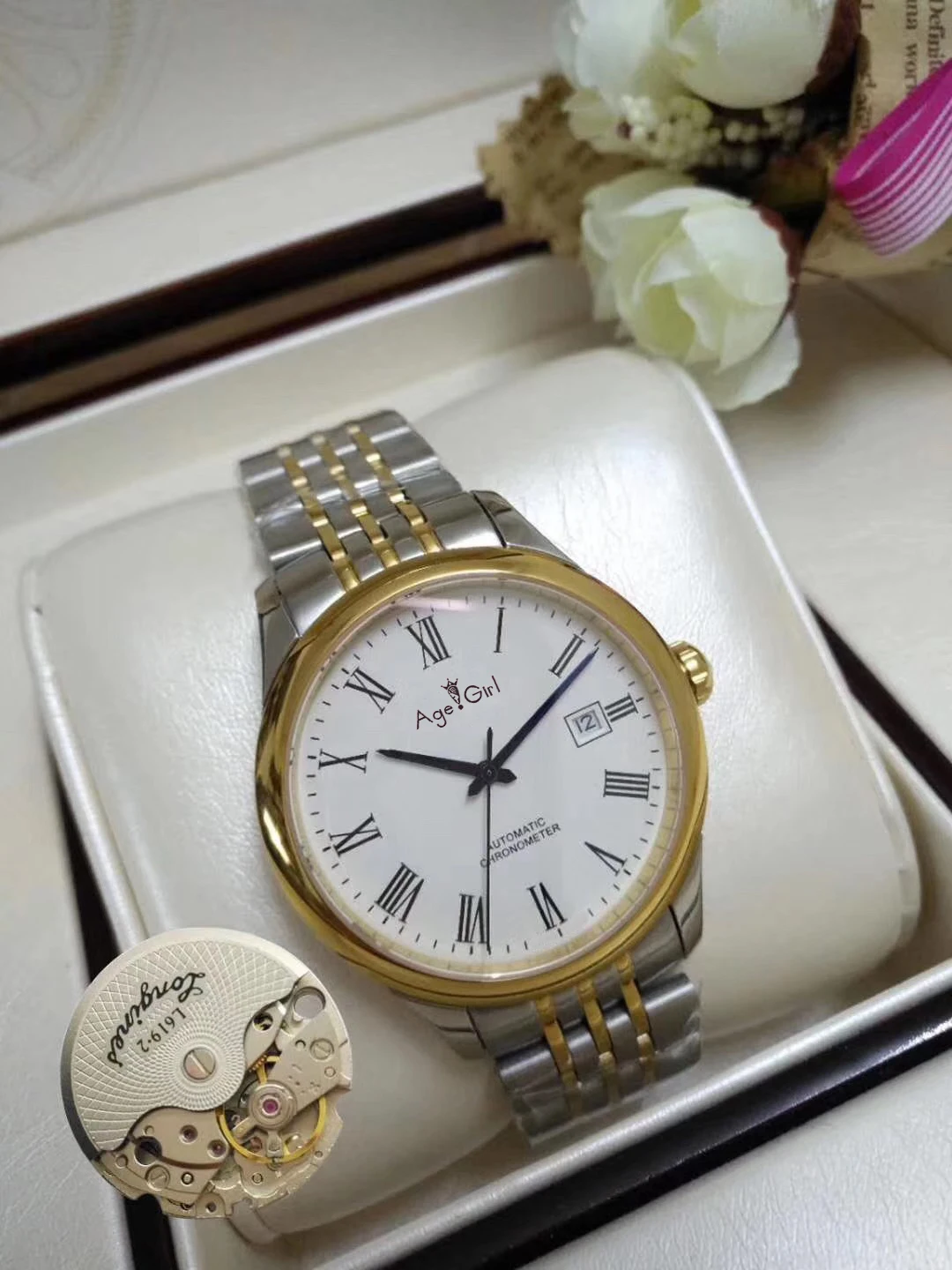 Роскошные брендовые новые мужские часы из нержавеющей стали сапфировые японские Miyota Eta автоматические механические серебряные розовые золотые белые часы AAA