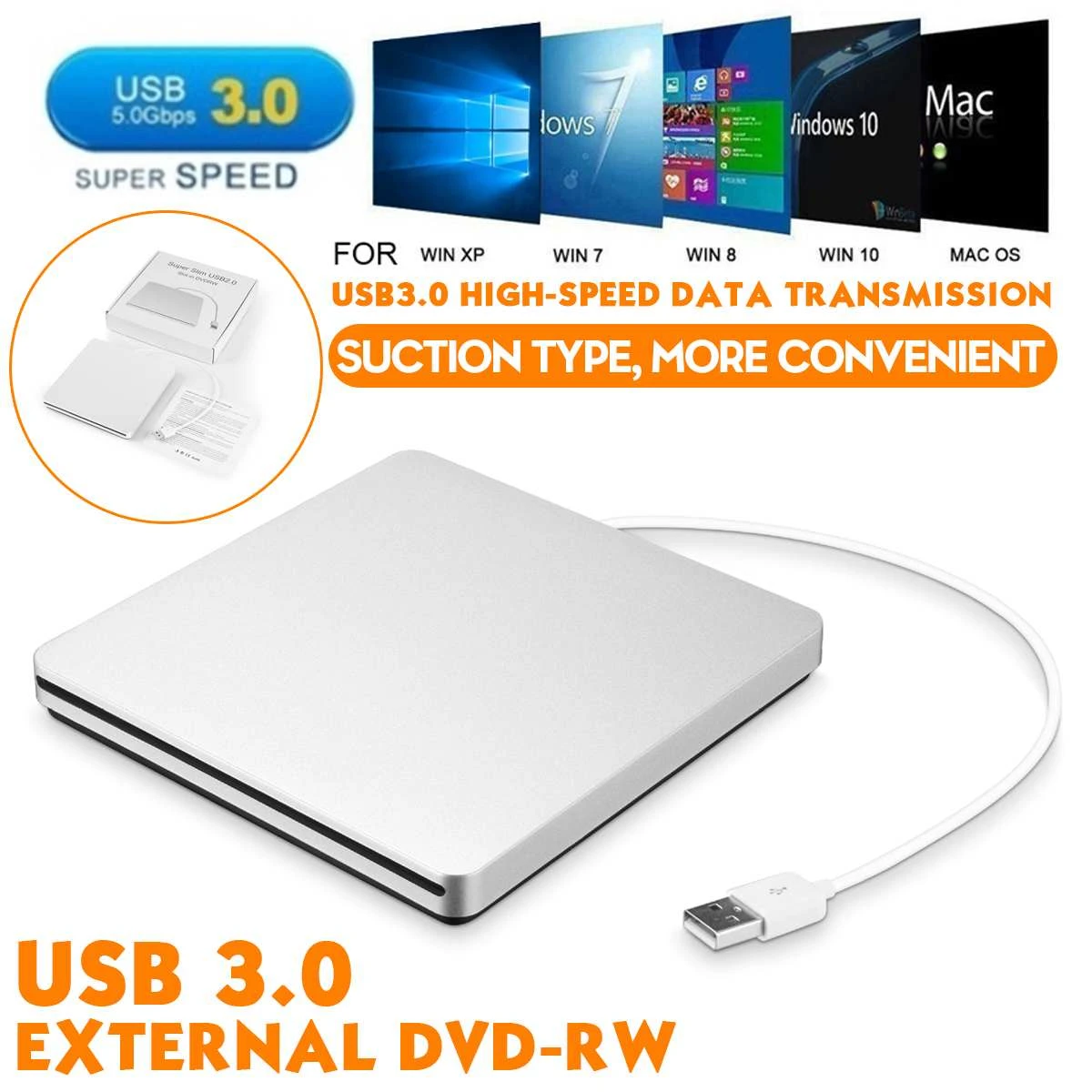 Reproductor DVD con USB 3.0, grabadora de CD, unidad lectora de DVD RW, óptica, para portátil y PC|Unidades ópticas| - AliExpress