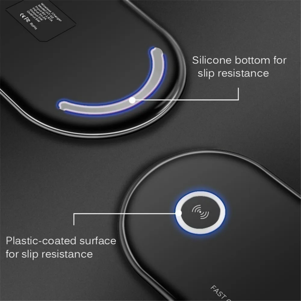 20 Вт Qi Беспроводное зарядное устройство для samsung S10 S9 huawei P30 Pro mate 30 Настольный двойной 10 Вт Быстрая зарядка для iphone 11 XS MAX X 2в1