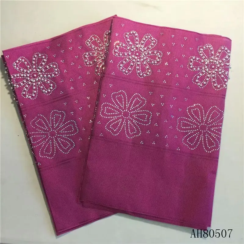 ASO OKE с бусинами tissu dentelle asoke головной убор из бисера ткань авто геле повязка на голову в африканском стиле ткань высокого качества 2 шт./комплект - Цвет: as picture