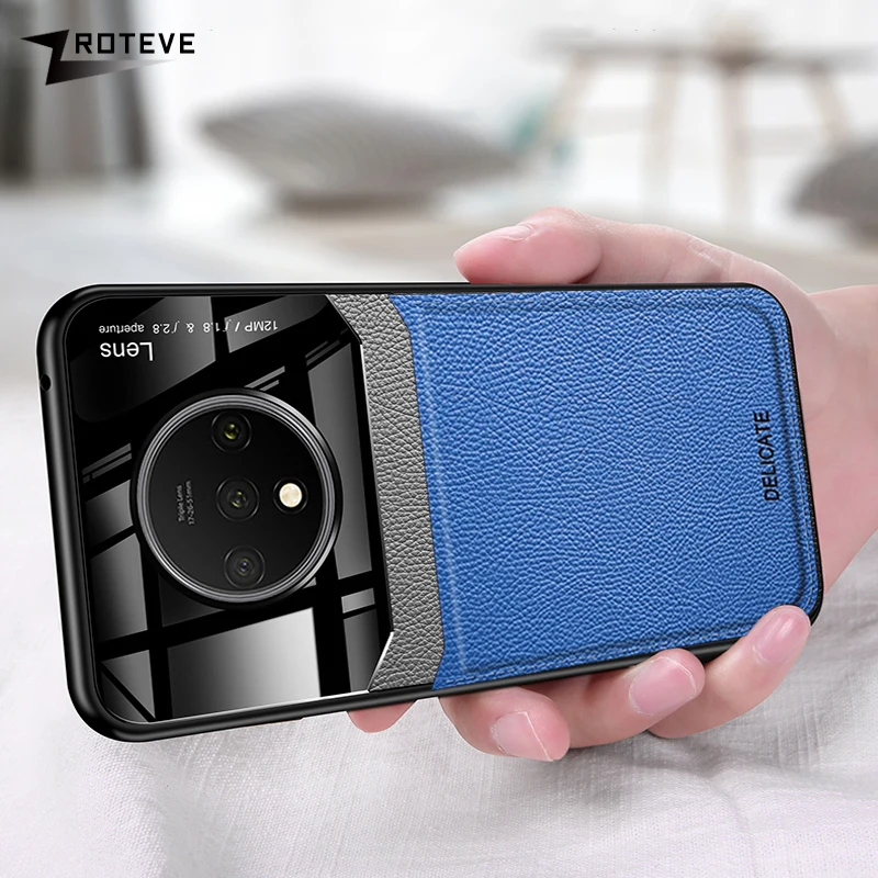Zroteve Case For OnePlus 7T 7 Pro Leather Plexiglass Coque 6 6T Silicone Back Cover One Plus | Мобильные телефоны и