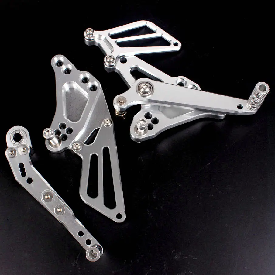 Алюминиевые Регулируемые Rearset подножки педали для Suzuki GSXR1000 2009 2010 K9 CNC серебро