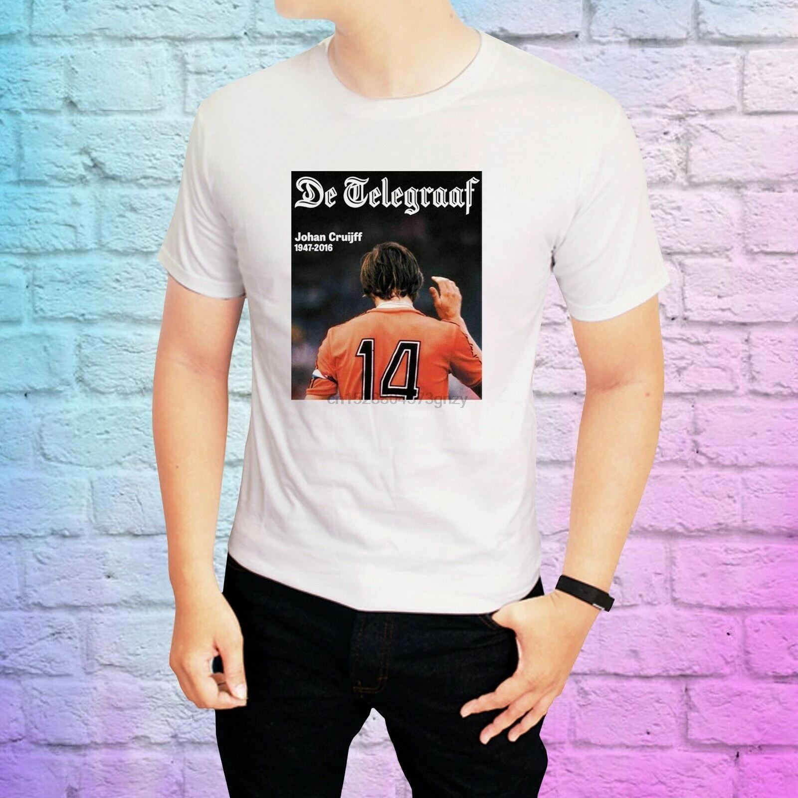 Pebish ontwikkelen ontwerper HOT Johan Cruyff 14 Retro Holland Football Player T Shirt Dutch Yohan Ajax  Tee Casual T Shirt Male Short Sleeve Pattern|T-Shirts| - AliExpress