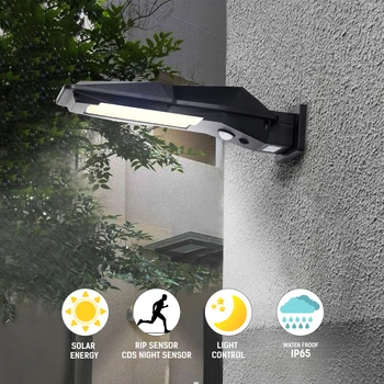 

Outdoor Motion Sensor Wall Light Solar Light IP65 Waterproof 20W 6500K COB Industrial Garden Square lamp