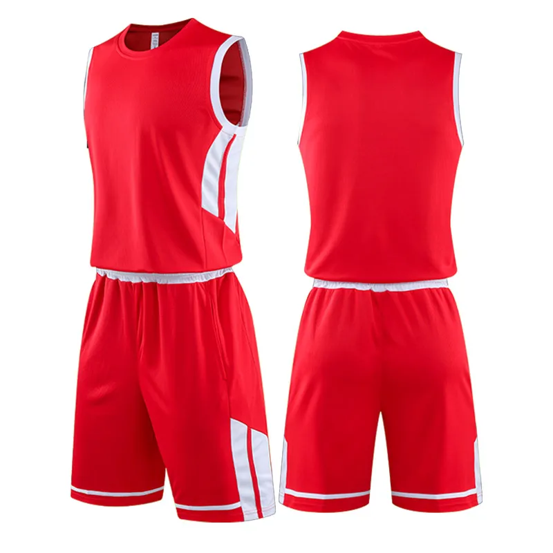 Men basketball training jersey set blank college tracksuit Youth Unisex Basketball Uniforms suit Kids and Women