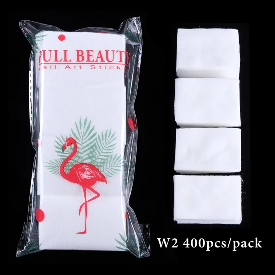 W2 400pcs Безворсовые салфетки для ногтей, хлопок, инструмент для снятия гель-лака с ногтей, салфетки, впитывающие салфетки, очиститель бумаги, маникюр, педикюр, Гель-лак, инструмент TR957 - Цвет: W2 400pcs