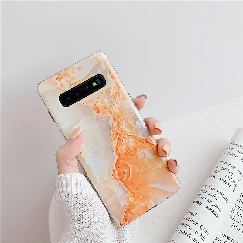 Чехол для телефона HXM с мраморной текстурой для samsung Galaxy A40 A50 A70 S8 S9 S10 Plus S10lite Note10 10 plus мягкая задняя крышка