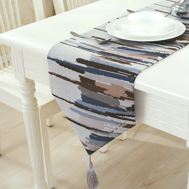 Camino de mesa модно де мода Fudiya corredor de nailon colorido mantel con borlas corte camino de mesa bordado
