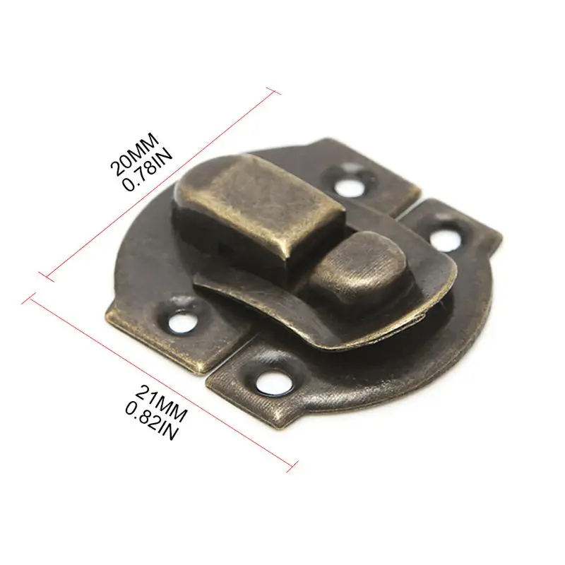 Box Latch Clasps Antique Iron Jewelry Box Padlock Hasp Locked Wooden Wine Gift Handbag Buckle Hardware Accessories 10Pcs jewelry box hasps