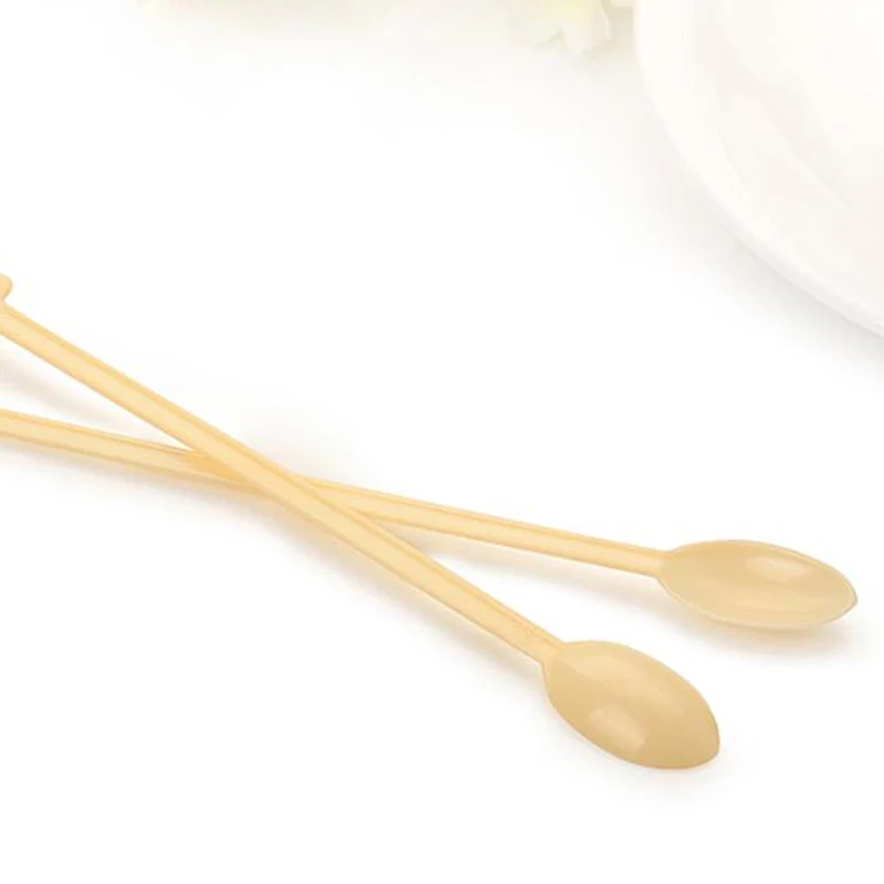 Disposable Plastic Spoon Safe Tea Coffee Ice Cream Stick Stirring Bar Disposable Utensil Bar Creative Coffee Spoon
