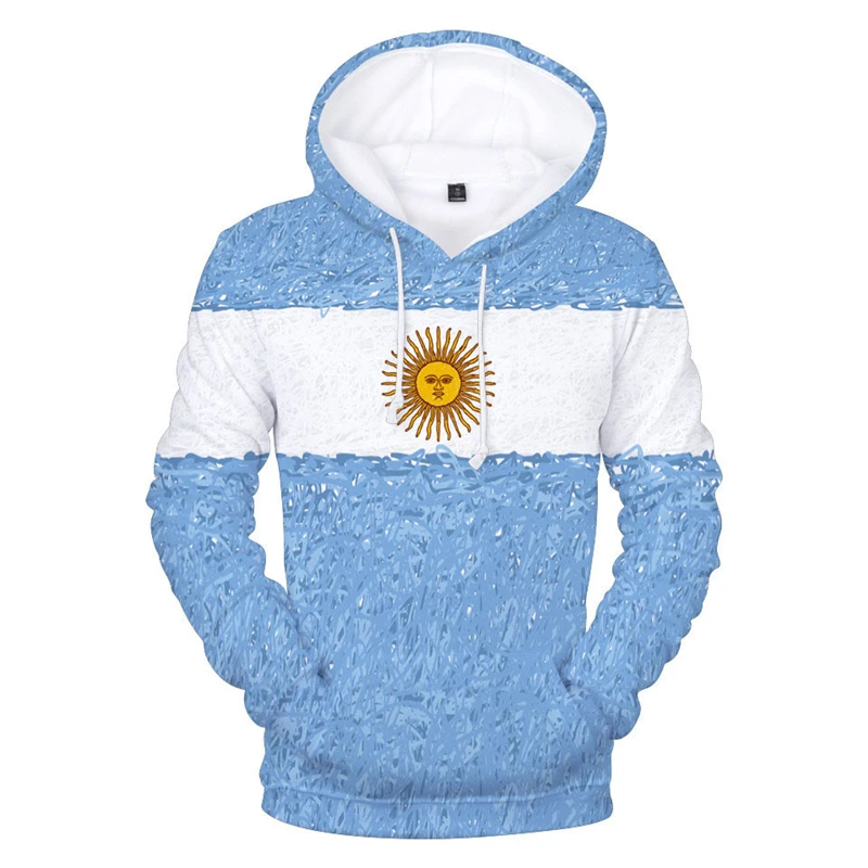 

Argentine National Flag 3D Hoodies Sweatshirts Men/Women Hooded 3D Print Argentina Flag Spring Winter Hoody Boys Coats F041