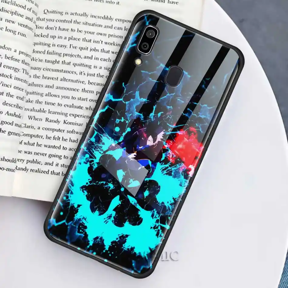 Glass Case For Samsung Galaxy A50 A51 0 1 5g A01 A10 A11 0 1 A30 A31 0 1 M51 M31 Phone Cover Black Clover Asta Demon Fitted Cases Aliexpress