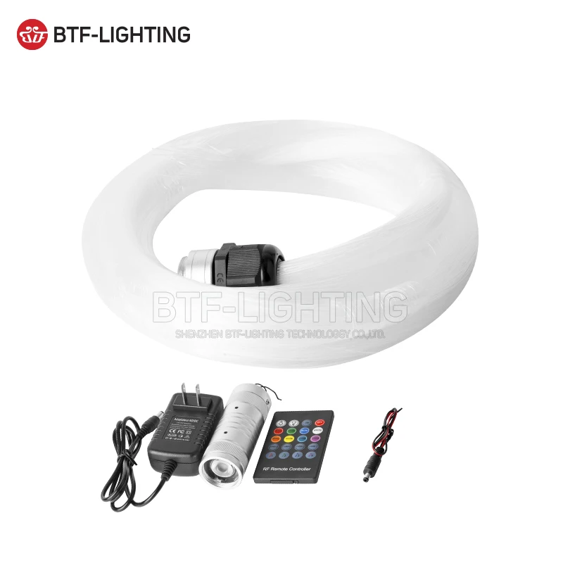 

DC12V 7W Fiber Optic Star RGBW Ceiling Mini Kit RF Controller Twinkle Whip Toy End Glow Flashing Effect for Car Party Decoration