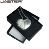 JASTER USB 2.0 métal diamant cristal coeur avec boîte-cadeau clé USB clé USB 4GB 32GB 64GB clé USB lecteur logo client ► Photo 3/6