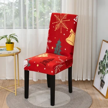

Christmas Gift Removable Anti-dirty Chair Cover Furniture Cover Stretch Dining Seat Cover For Party Banquet housse de chaise