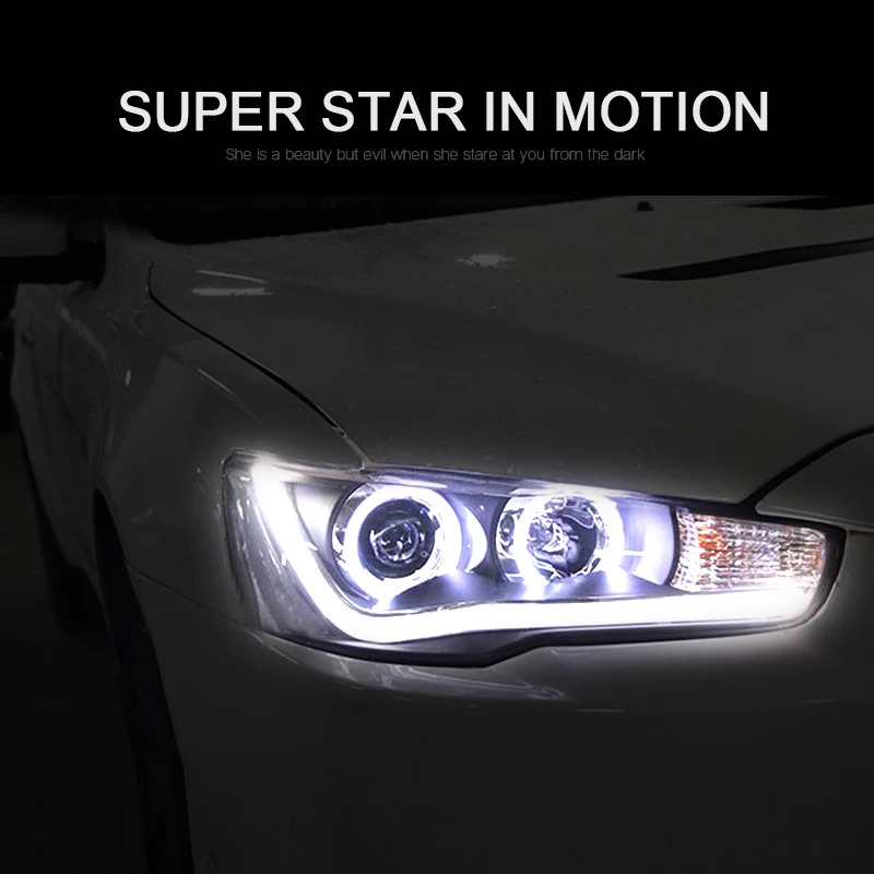 CNSUNNYLIGHT For Mitsubishi Lancer 2008-2017 Car Headlight Assembly Case LED DRL Turn Signal Projector Lens H7 H1 Plug and Play (9)