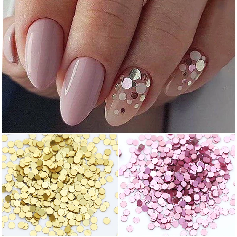 

1 Box Round Nail Sequins Colorful Matting Series Nails Flakies Paillette Decoration Nail Tips 3D Nail Art Decoration in Box