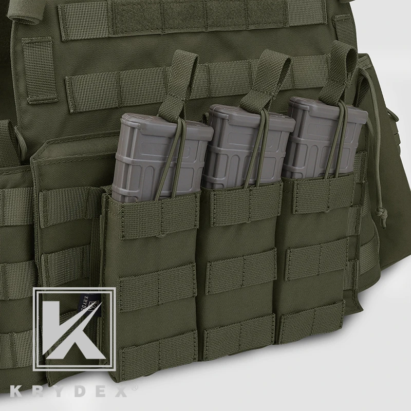 5.56 .223 Modular Triple Magazine Pouch Tactical Open Top MOLLE PALS Mag Carrier For Outdoor Shooting Hunting RG