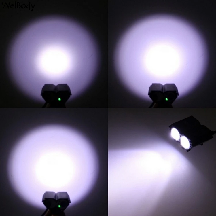 Мощная светодиодная велосипедная лампа 2XT6 перезаряжаемая Водонепроницаемая