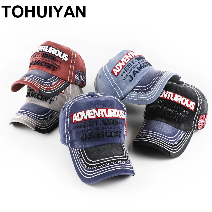 distressed baseball caps embroidered hats