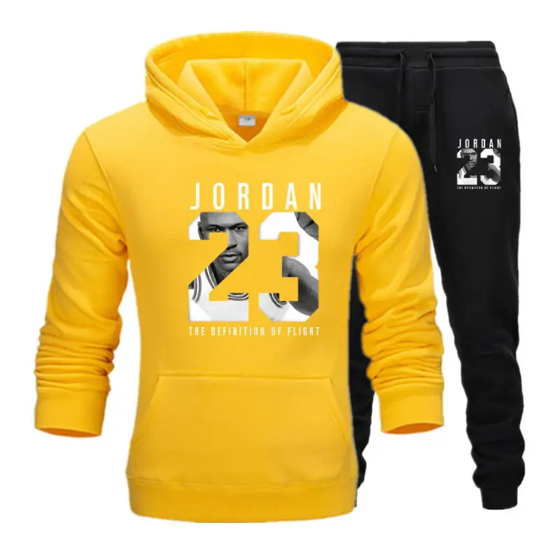 

Casual Tracksuit Men 2 Pieces Sets Hooded Sweatshirts Spring Men's Clothes Pullover Hoodies Pants Suit Ropa Hombre Plus Size