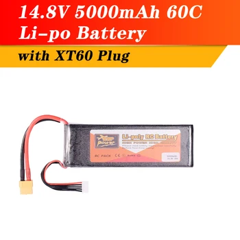 

ZOP Power 14.8V 60C 5000mAh 4S Lipo Battery XT60 Plug for RC Racing Car Drone