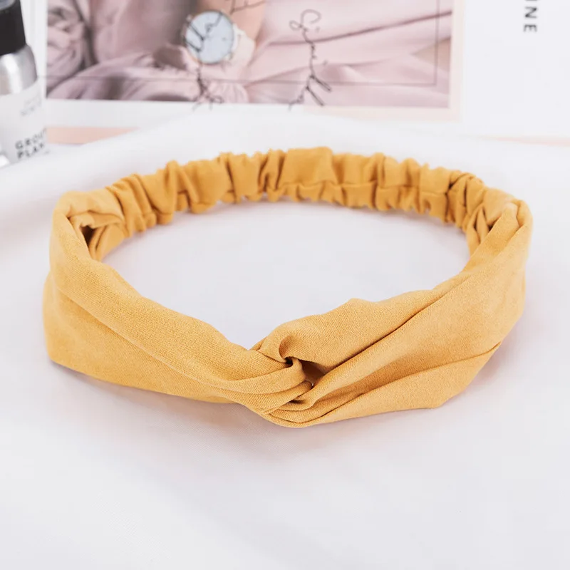 head wrap for women 2022 Girls Fashion Women Hair Bands Solid Color Suede Headbands Vintage Cross Turban Bandage Bandanas HairBands Hair Accessories head scarf bandana