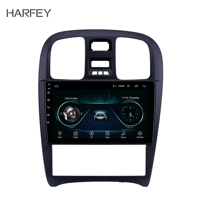Harfey Android 8,1 автомобильный радиоприемник с навигацией GPS мультимедийный плеер 9 дюймов для hyundai Sonata 2003-2009 поддержка Carplay TPMS DVR OBD2
