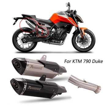 

For KTM 790 Duke Motorcycle Exhaust Pipe Middle Link Pipe Slip On 51mm Muffler Removable DB Killer Escape Reserve Catalyst 470mm