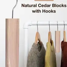 10 шт. осушение кедра Висячие Ups набор натуральный Кедр блоки с крючками для одежды шкафы ящики Кедровая доска