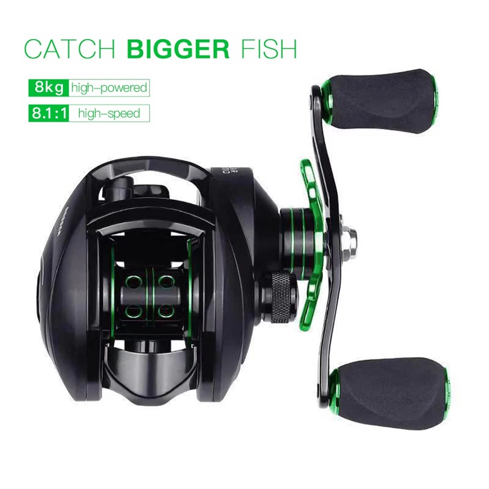 

Baitcasting Fishing Reel with 8KG Magnetic Braking Force 12+1 Ball Bearings 8.1:1 Gear Ratio Smooth CNC Metal Spool Accessory
