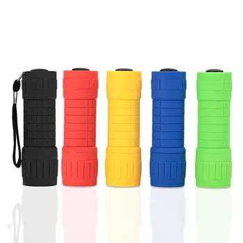 

Flashlight 9 LED Camping Torch Light Light Super Bright Multi-Color Bright Flashlight Sport Hiking Lamp Beam Black Mini Outdoor