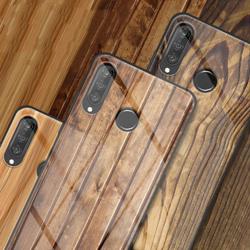 Чехол Nova4E 4 e из закаленного стекла с деревянным камнем и рисунком для телефона huawei Nova 4E 4e Защитный чехол противоударный