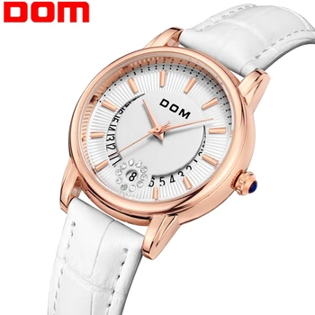 

Women Watches DOM Fashion Ladies Casual Luxury Brand Leather Strap clock hours Quartz-Watch Calendar montre femme G-1698GL-7M