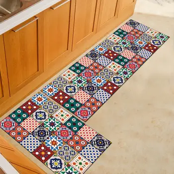 

Pattern Door Mat Carpet Victoria Style Kitchen Bedroom Mat Carpet Water Absorption Anti-slip Deep Color Printed Canteen Doormat