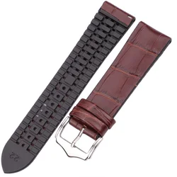 Premium Waterproof Genuine Leather Watch Band - Breathable Design in Black and Brown - 18mm (Brown)