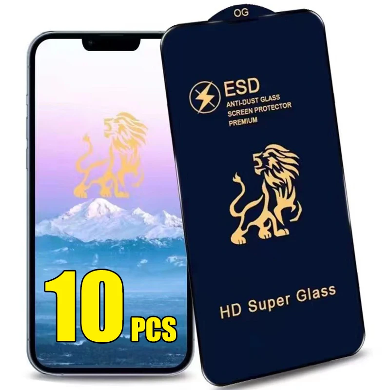 10pcs ESD Tempered Glass Full Cover Anti Dust Screen Protector Film For