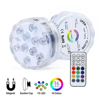 

Submersible LED Lights Waterproof Lamp Underwater Pool Light with RF Remote Controller for Fish Tanks Fountain Aquariums
