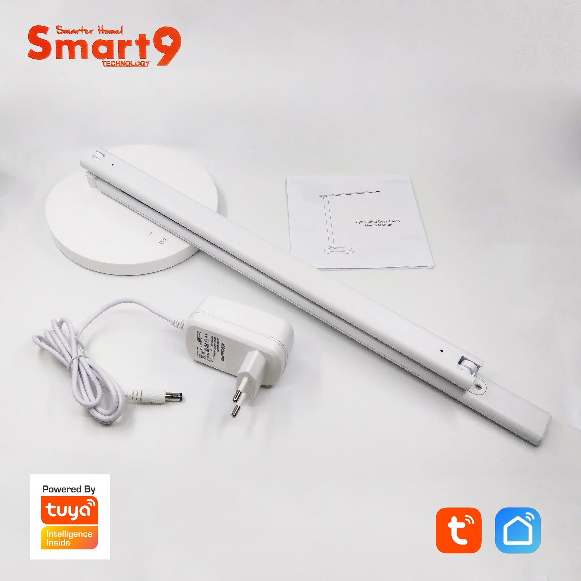 Smart9 глаз забота Настольная лампа с подключением Wi-Fi, светодиодный светильник для чтения Smart Life APP пульт дистанционного управления, питание от TuYa - Комплект: White Color