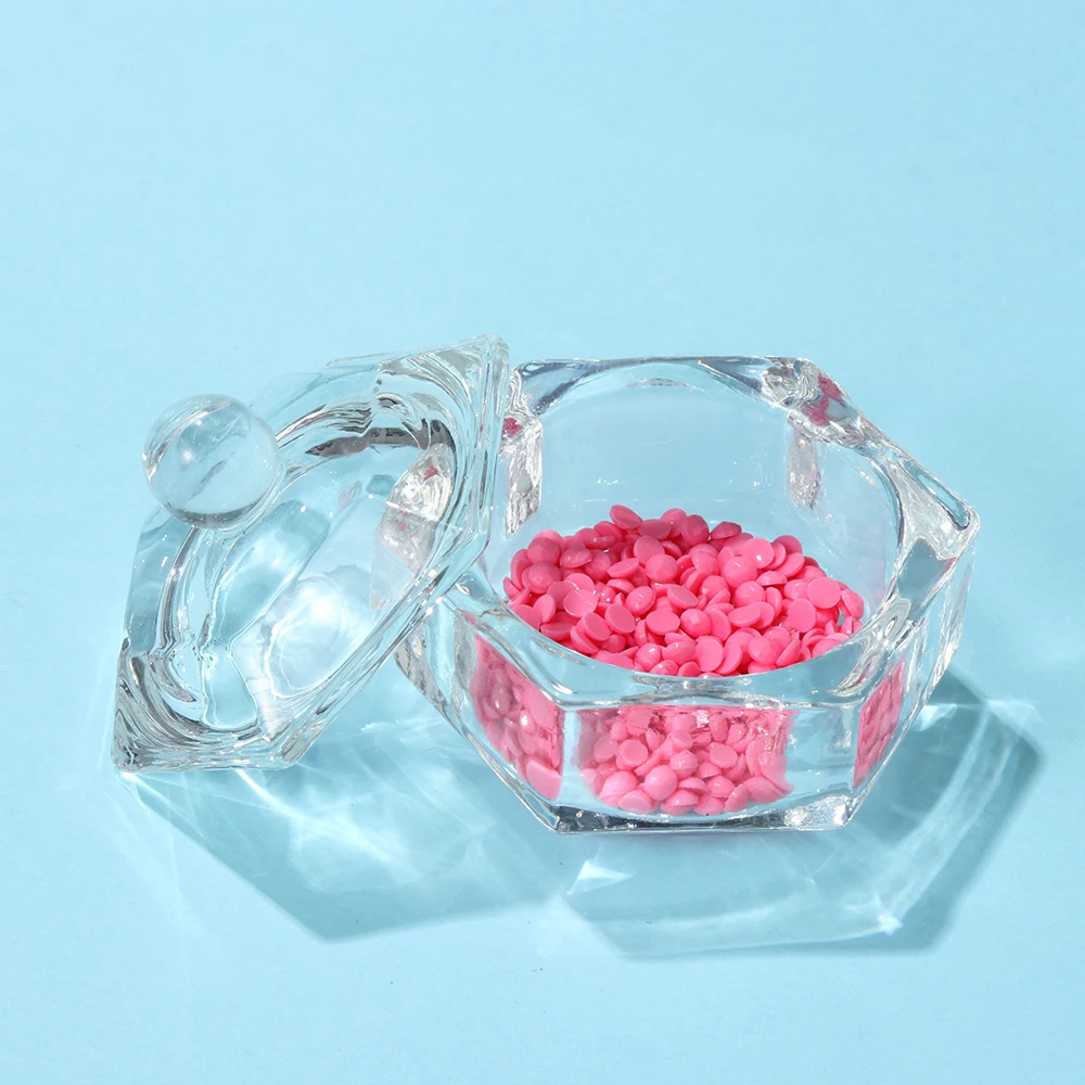 Transprent Acylic Crystal Glass Nail Crystal Cup With Lid Bowl Holder Acrylic Powder Dish Clear White Nail Art Accessory Tools 2