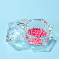 Transprent Acylic Crystal Glass Nail Crystal Cup With Lid Bowl Holder Acrylic Powder Dish Clear White Nail Art Accessory Tools 2