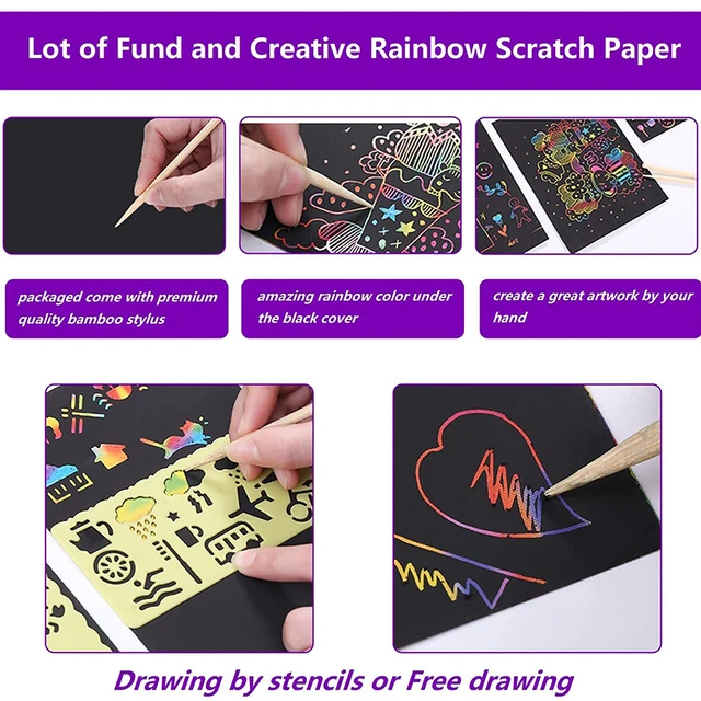 Drawing Board Template Scratch Art Paper Cards Spirograph Graffiti Painting Stencil Learning Educational Toys Children Kids Gift 6