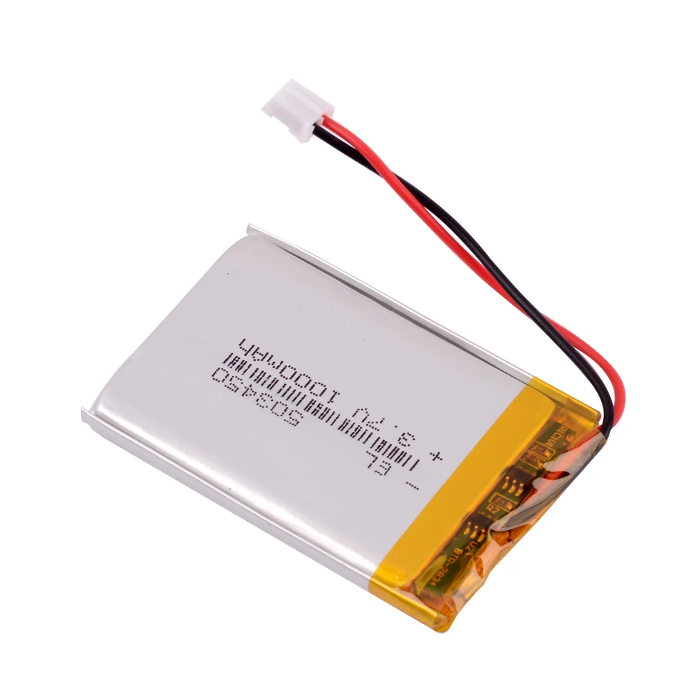 JST PH2.0 2pin3.7V 1000mAh 503450 Lithium Polymer Battery For headphones e-book pocketbook