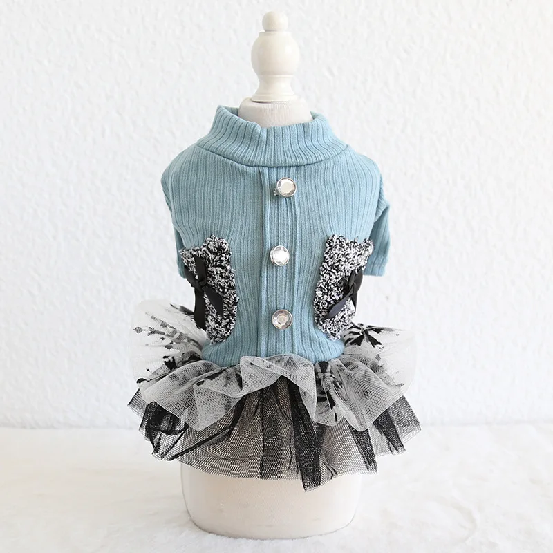 Kawaii зимняя одежда для собак четыре фута одежда для домашних животных Chiwawa jorkie Bomei платья в полоску