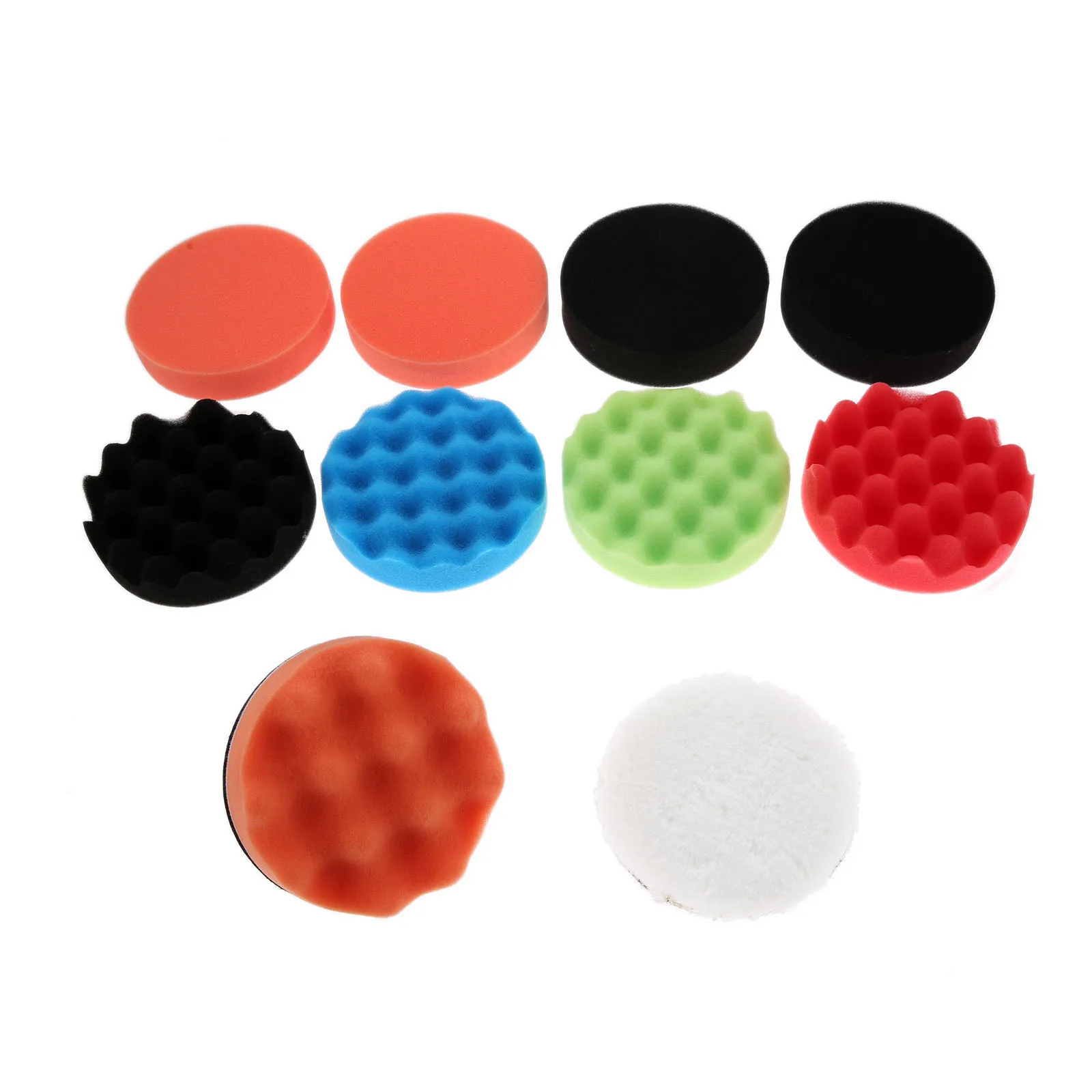 Yetaha 12Pcs 5/6/7" Buffing Sponge Polishing Pad Kit Set For Car Polisher Buffer Wax Car Detailing Cleaning Wheel