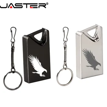 

JASTER (free LOGO over 10PCS) Mini Metal Black Silver with Keychain USB Flash Drive 4G 8G 16G 32GB 64GB 128GB Pen Drive USB 2.0